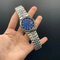 CTZ Silver Chain With Blue Sunray Dial Automatic Watch