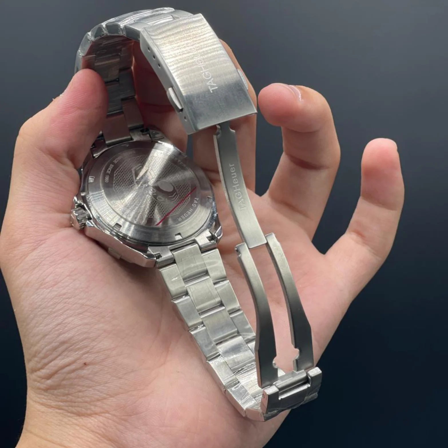TAG Silver Chain With Green Dial Aquaracer Watch