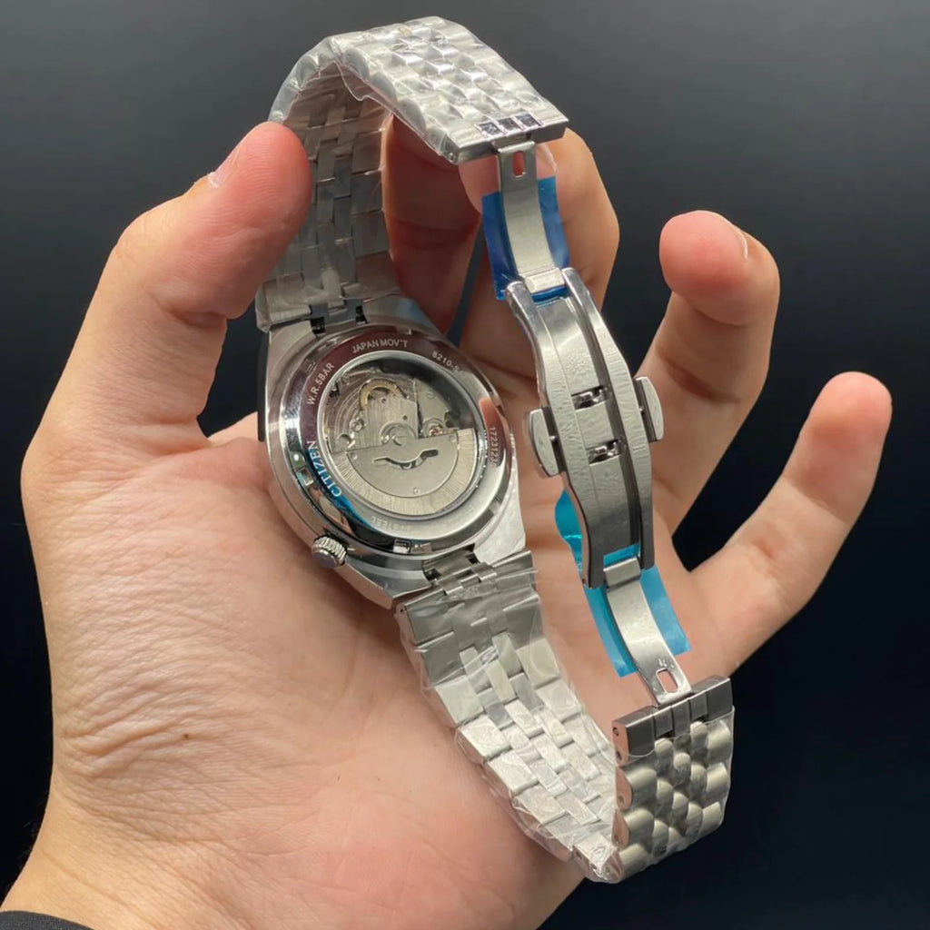 CTZ Silver Chain With Blue Sunray Dial Automatic Watch