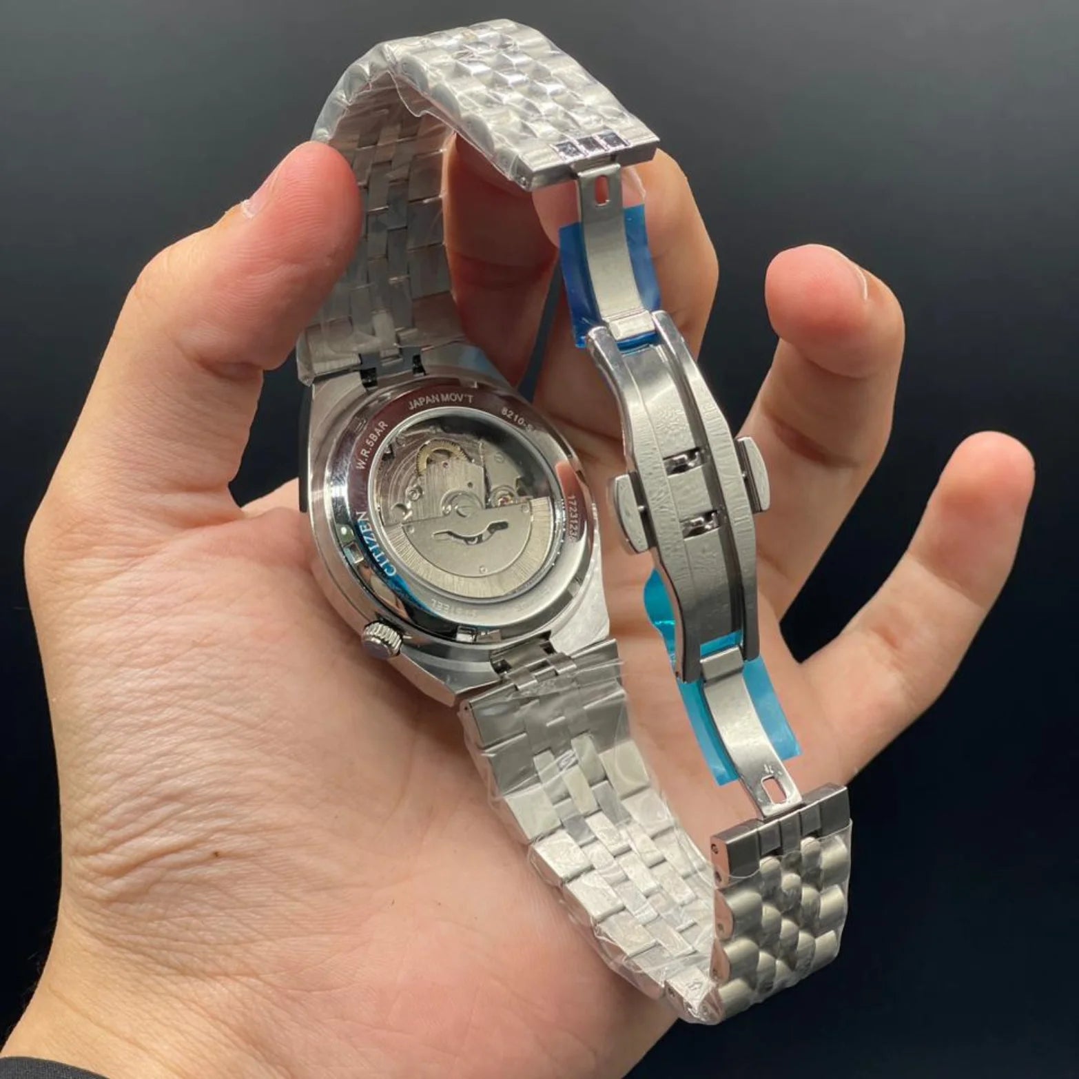 CTZ Silver Chain With Blue Sunray Dial Automatic Watch