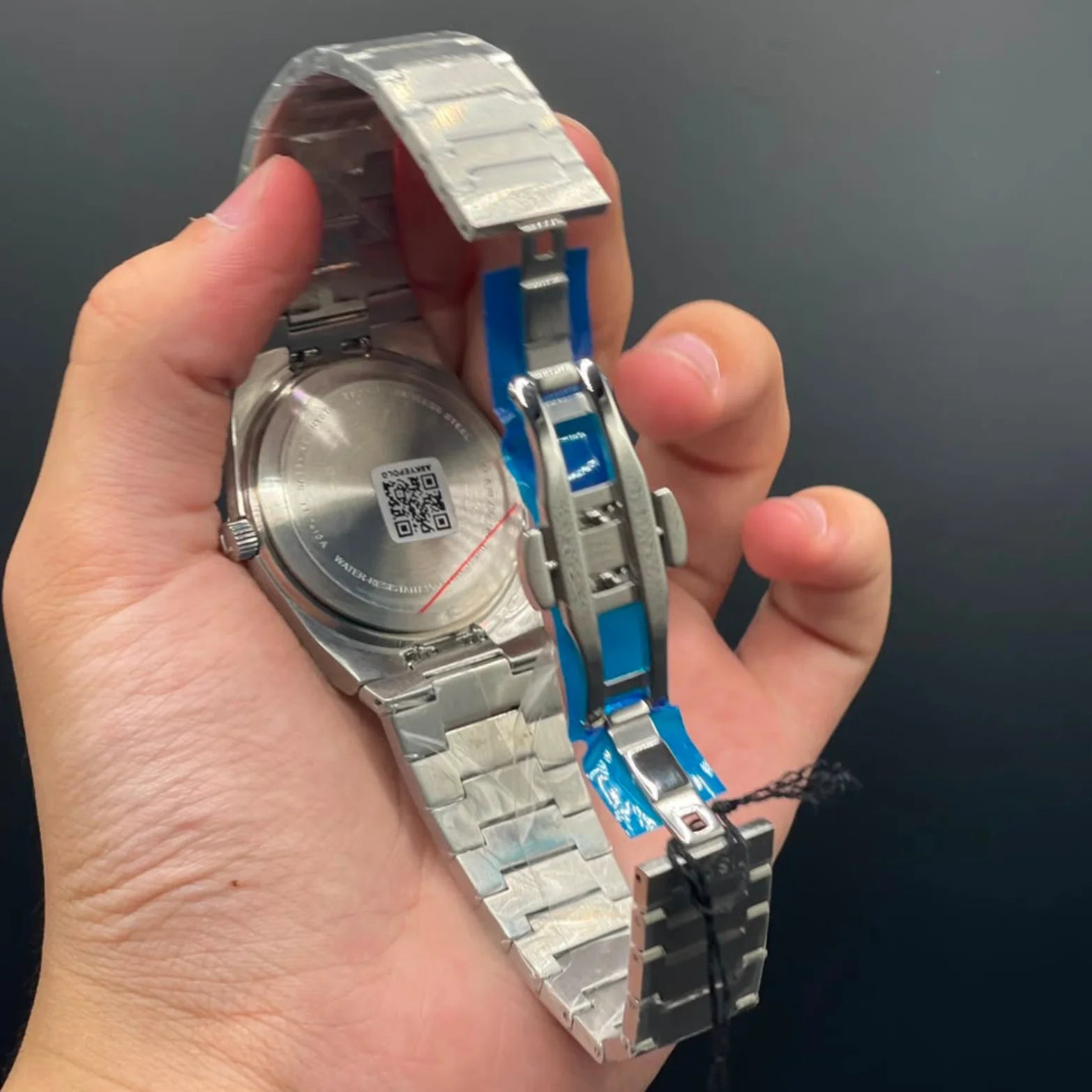 TT Silver Chain With Blue Gradient Dial Quartz Watch
