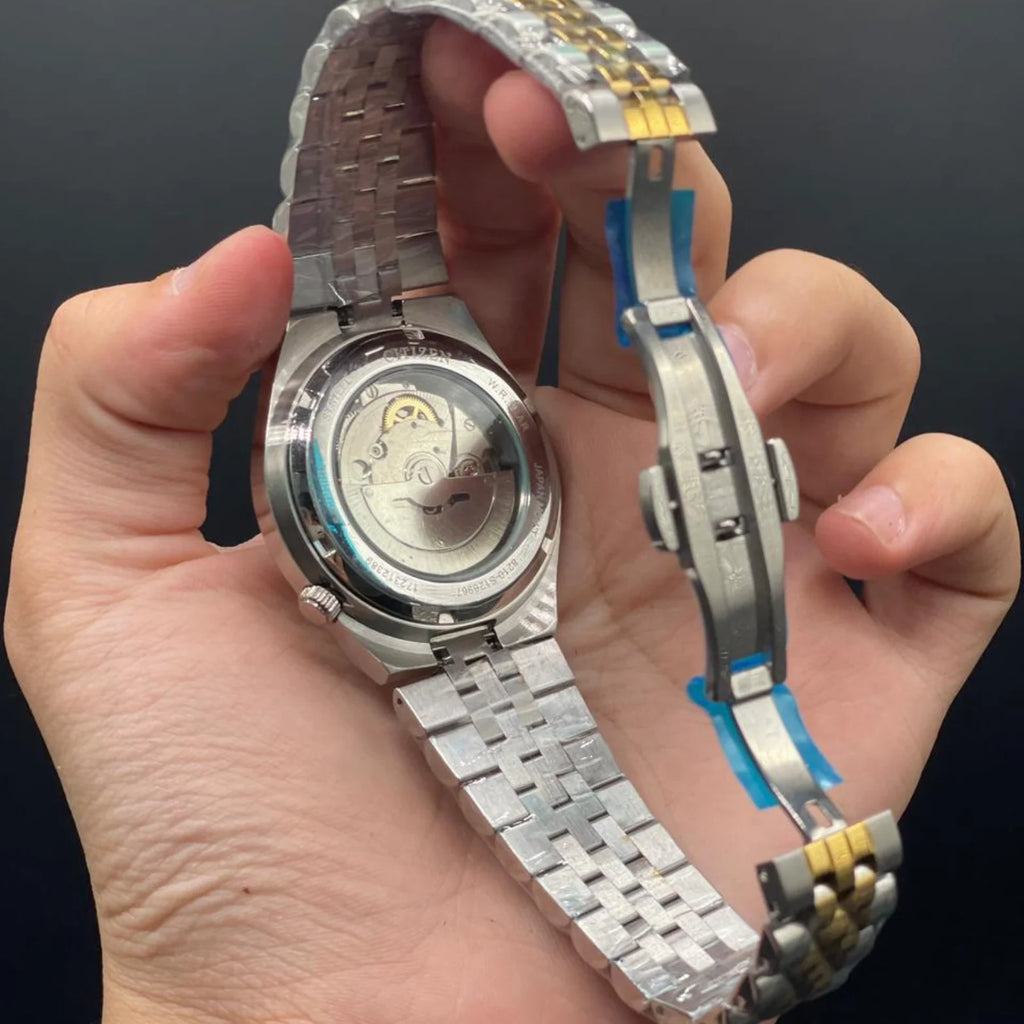 CTZ Two Tone Chain With Black Dial Automatic Watch