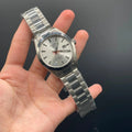 TT Silver Chain With White Dial, Smooth Bezel Automatic Watch