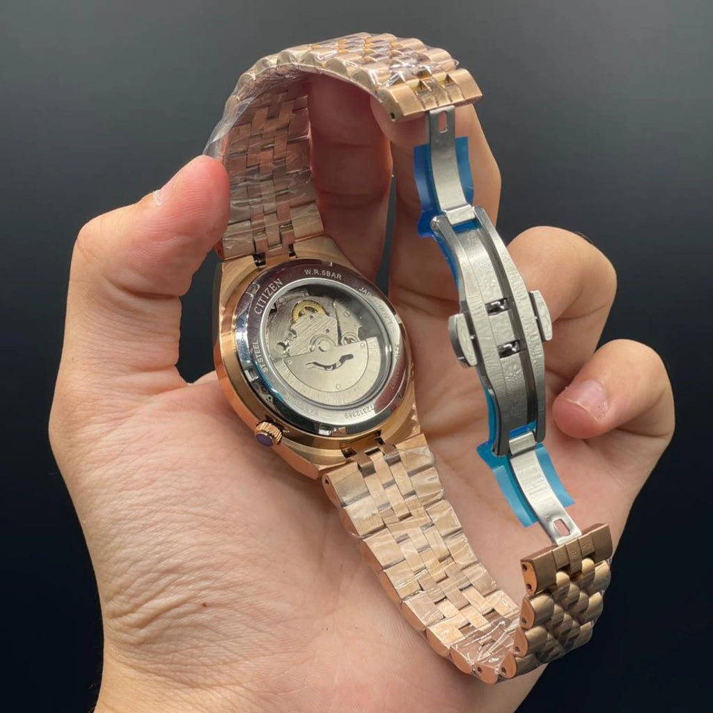CTZ Rose Gold Chain With Sunray Blue Dial Automatic Watch