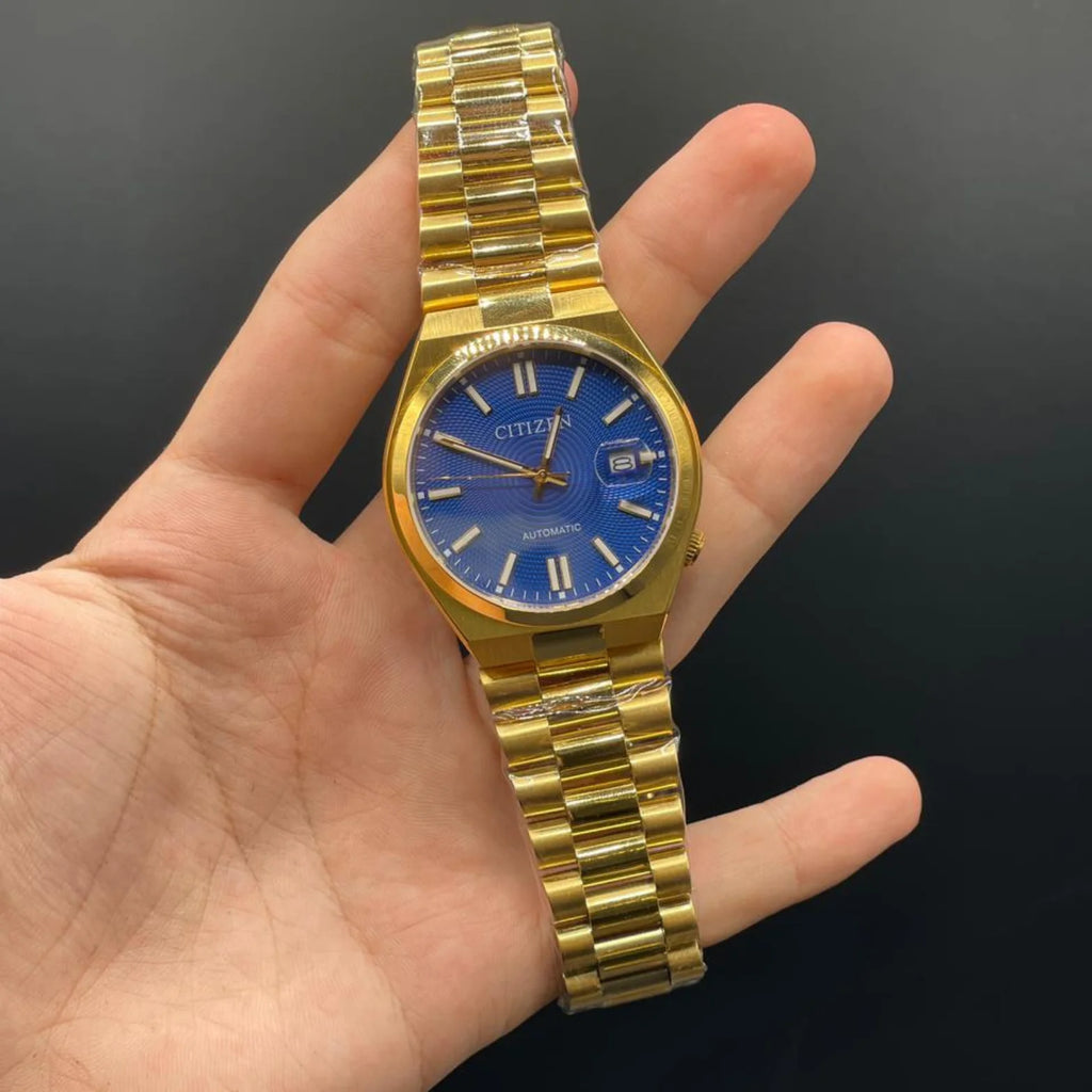 CTZ Gold Chain With Blue Dial Automatic Watch