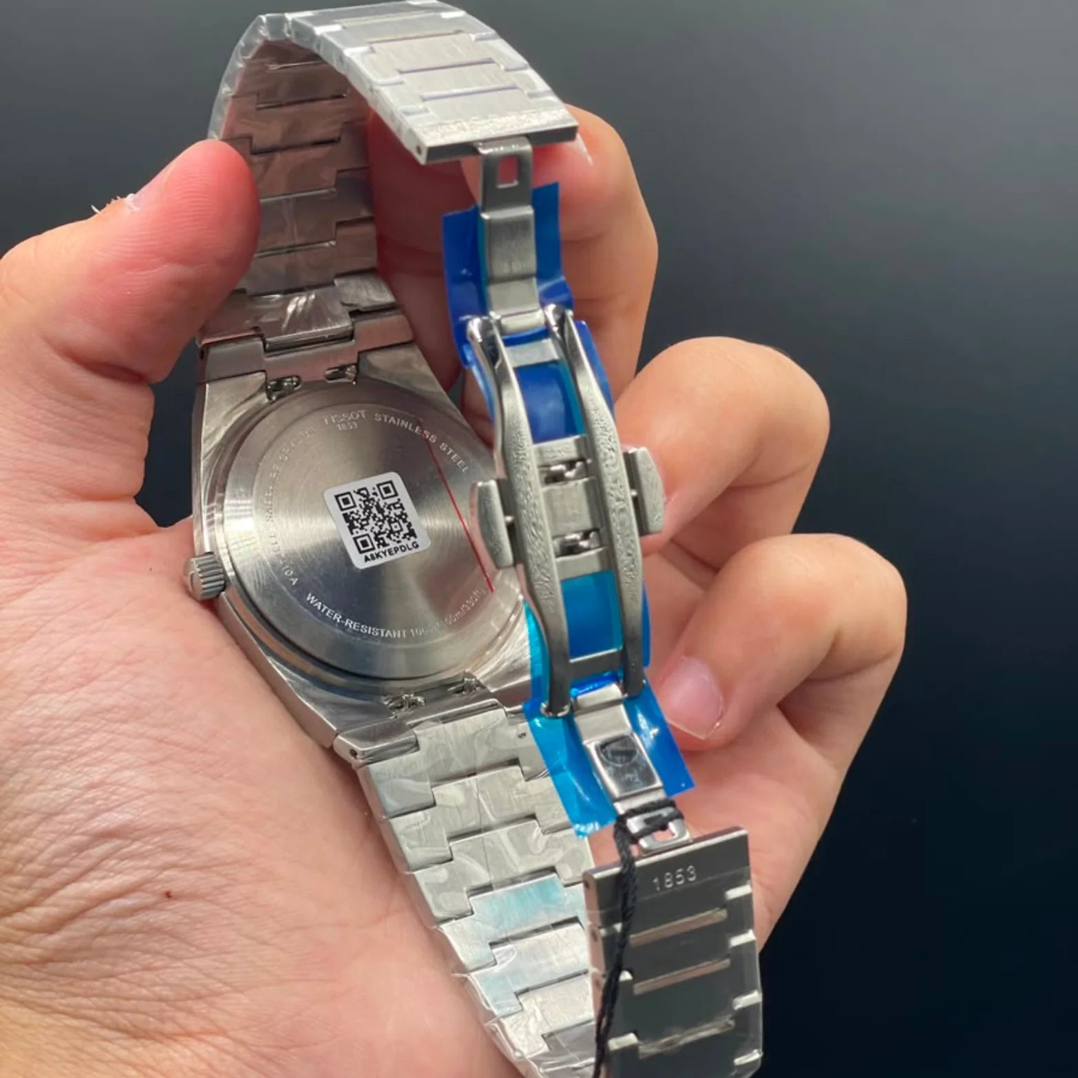 TT Silver Chain With Blue Dial With Gold Bezel Quartz Watch