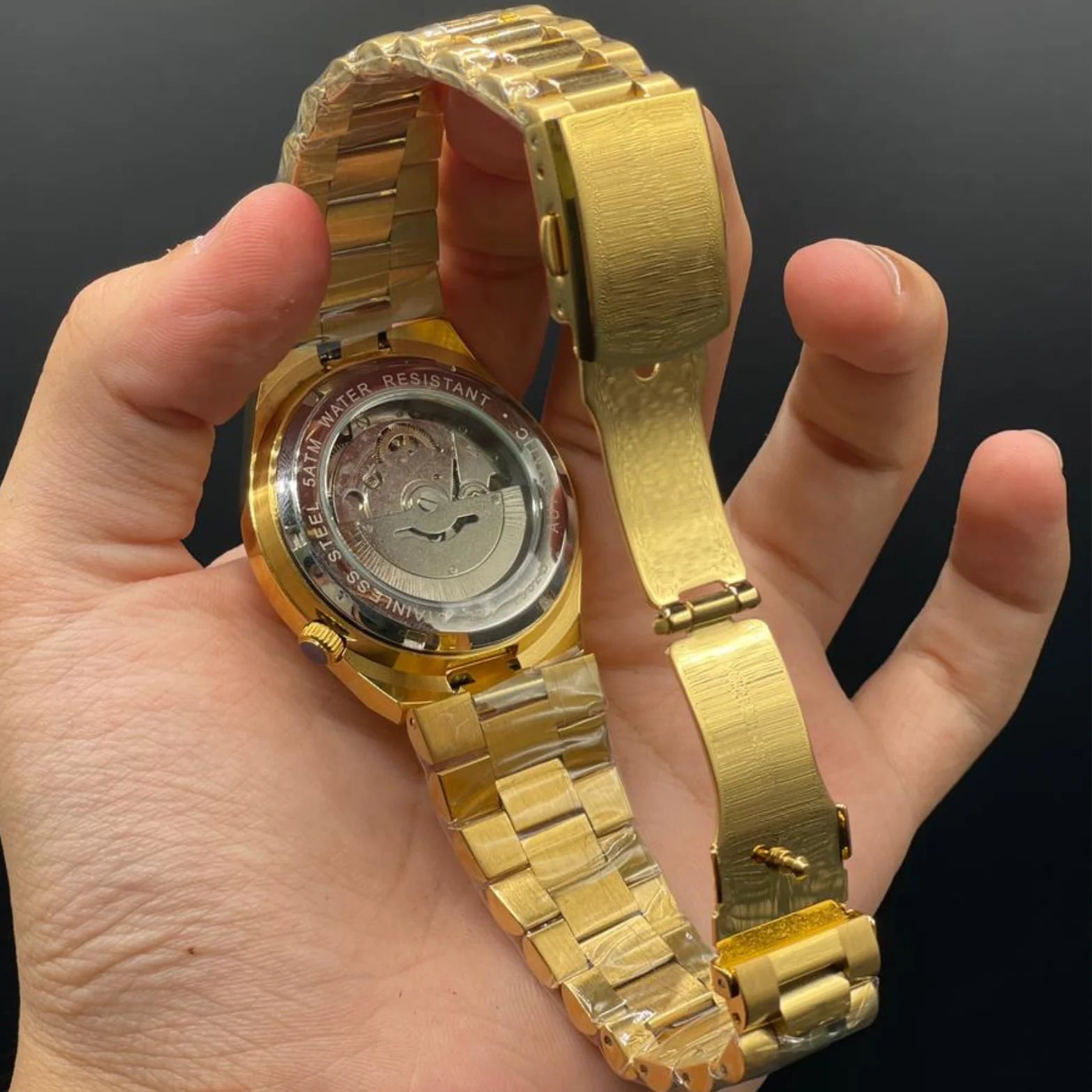 CTZ Gold Chain With Blue Dial Automatic Watch