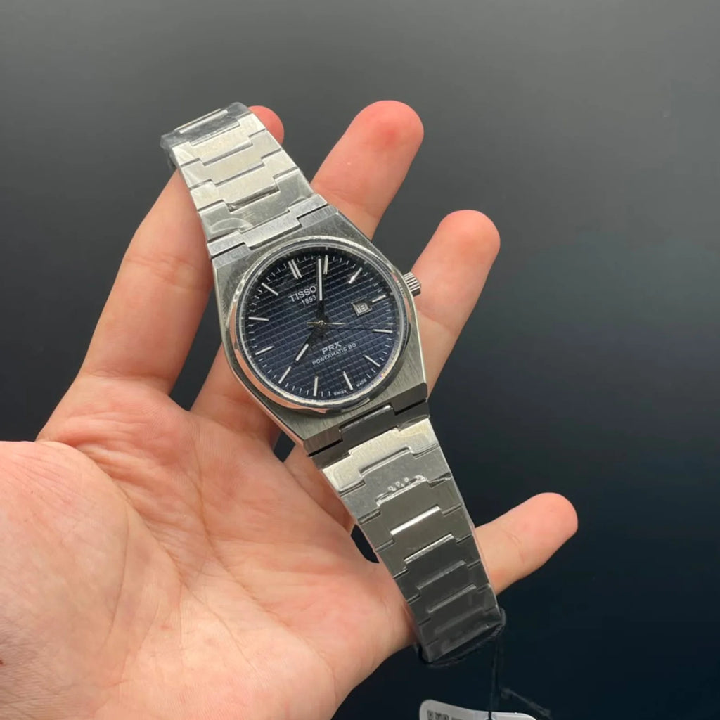 TT Silver Chain With Blue Dial Quartz Watch