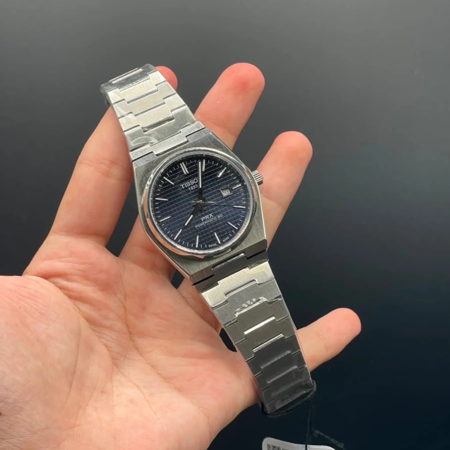 TT Silver Chain With Blue Dial Quartz Watch