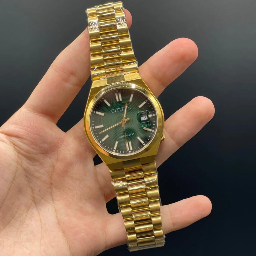 CTZ Gold Chain With Green Dial Automatic Watch