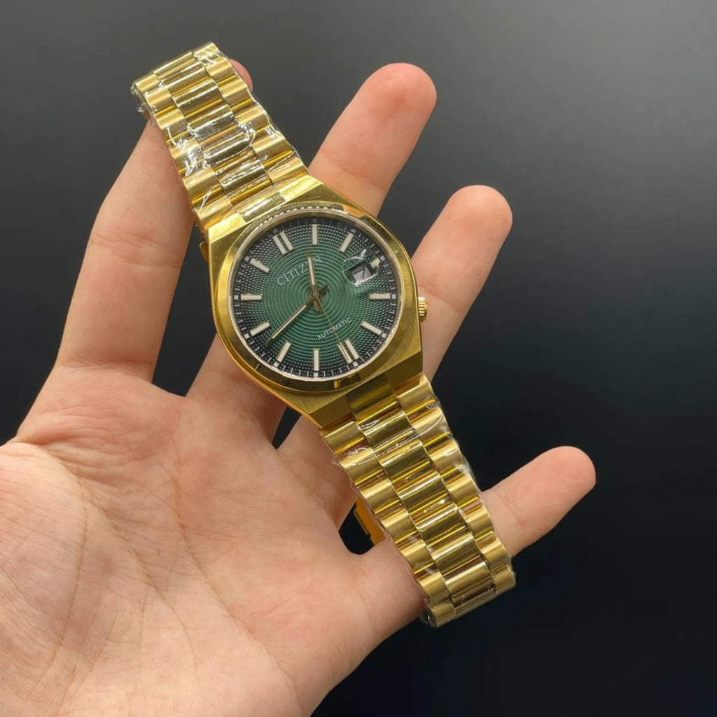 CTZ Gold Chain With Green Dial Automatic Watch
