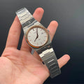 TT Silver Chain With Silver Dial With Gold Bezel Quartz Watch