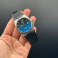 TT Black Rubber Strap With Gradient Blue Dial Automatic Watch