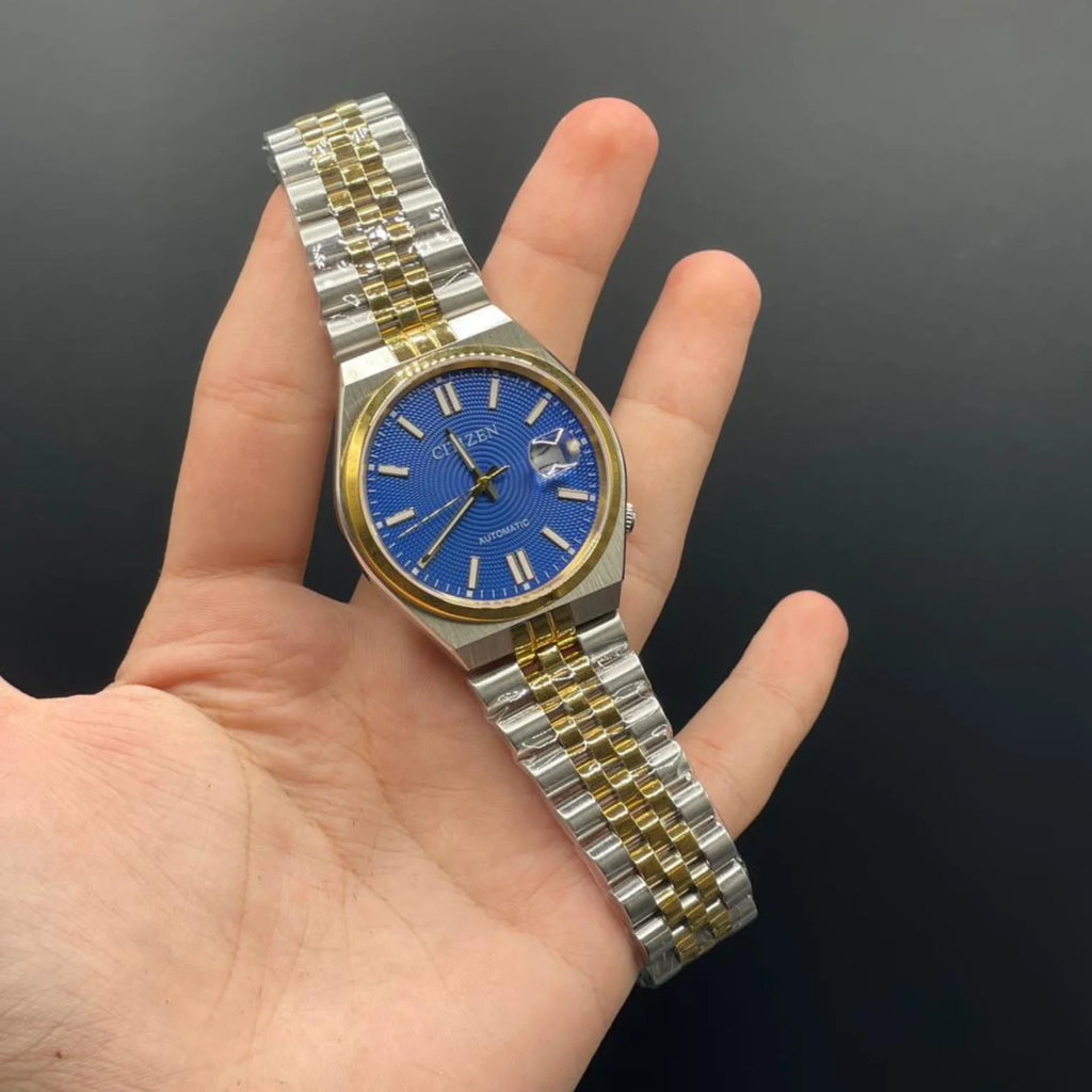 CTZ Two Tone Chain With Blue Dial Automatic Watch