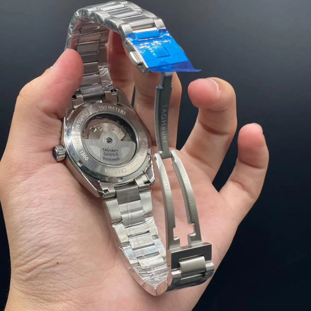 TAG Silver Chain Carrera Date Twin Time Watch