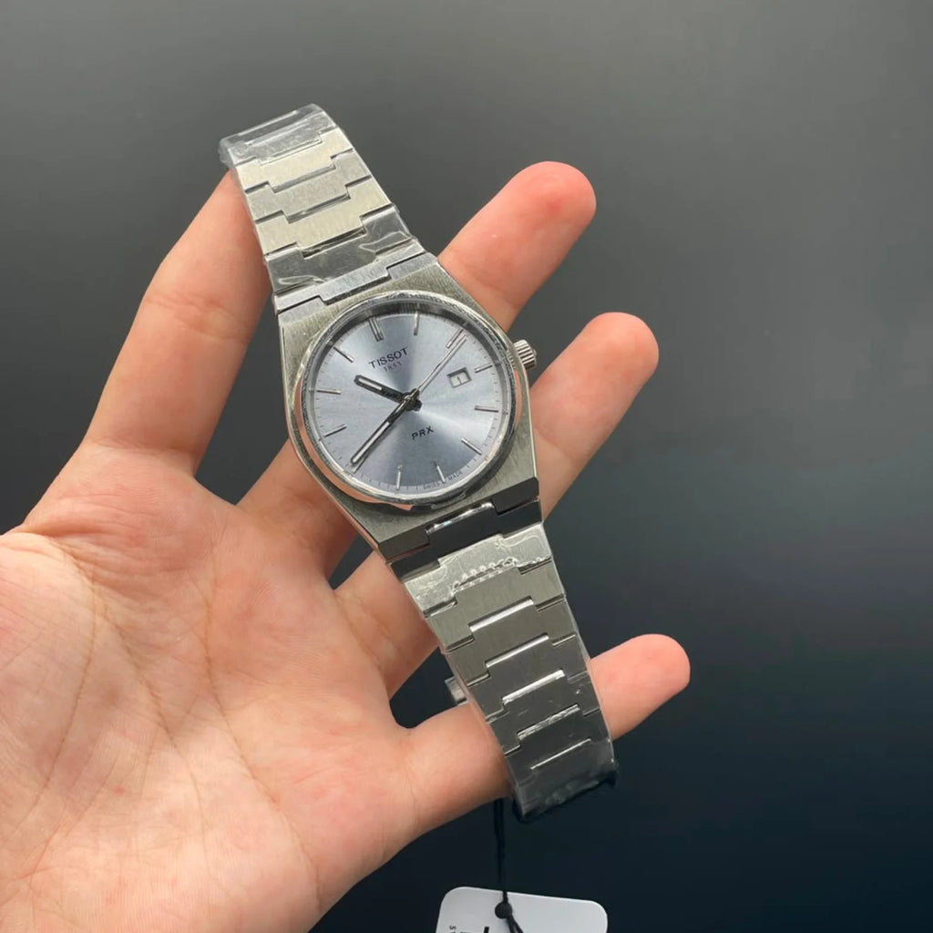 TT Silver Chain With Ice Blue Dial Quartz Watch