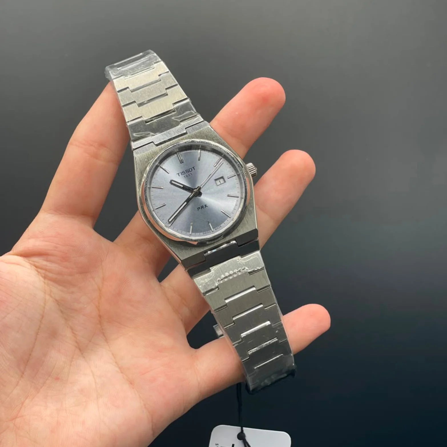 TT Silver Chain With Ice Blue Dial Quartz Watch