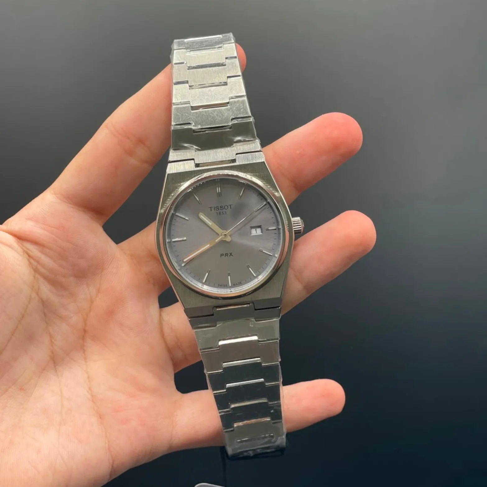 TT Silver Chain With Ice Blue Dial Quartz Watch