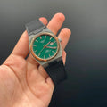 TT Black Rubber Strap With Green Dial Automatic Watch