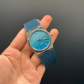 TT Blue Rubber Strap With Ice Blue Dial Automatic Watch