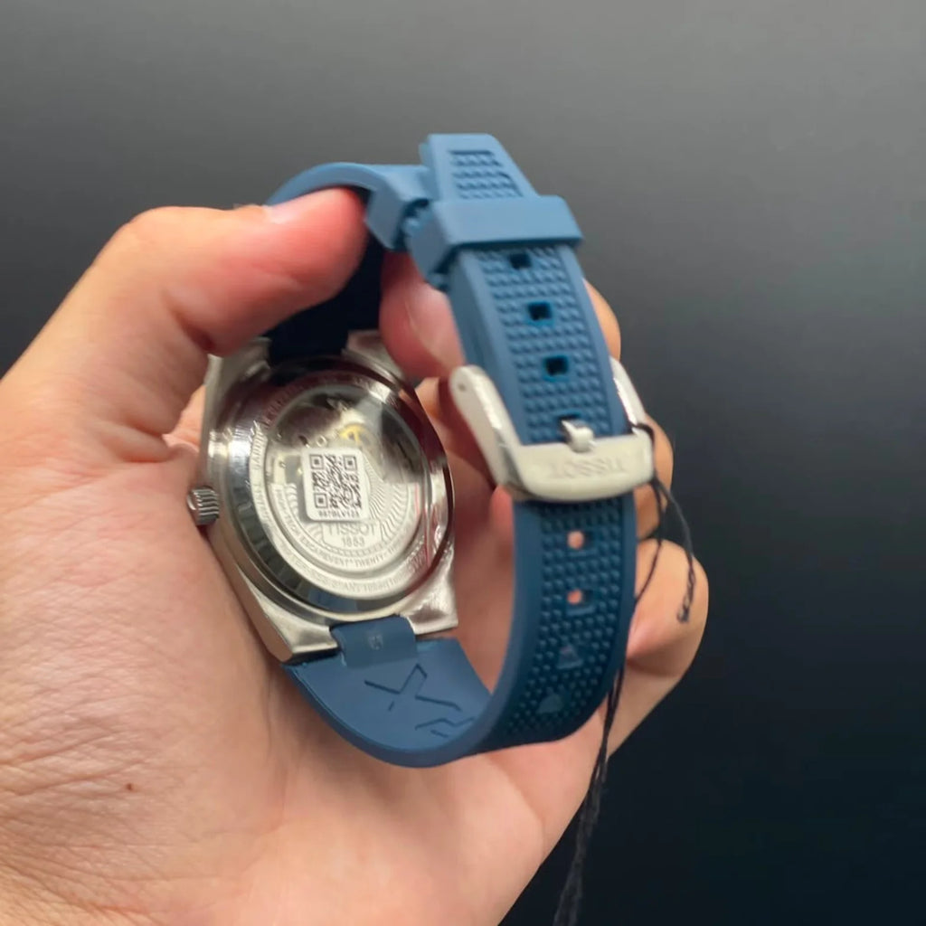 TT Blue Rubber Strap With Ice Blue Dial Automatic Watch