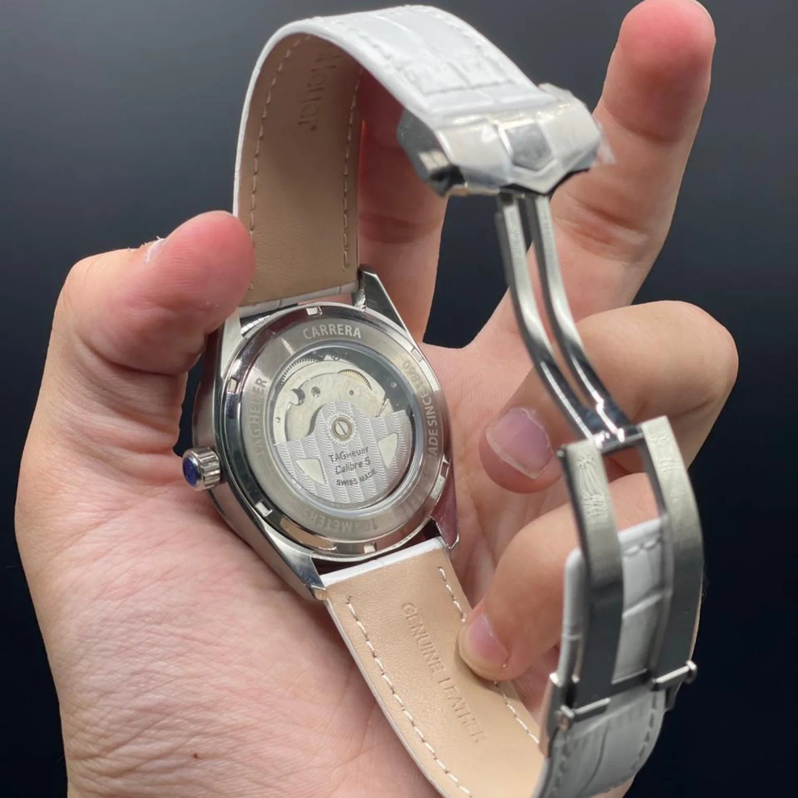 TAG White Strap Carrera Date Plasma Diamant d'Avant Garde Watch