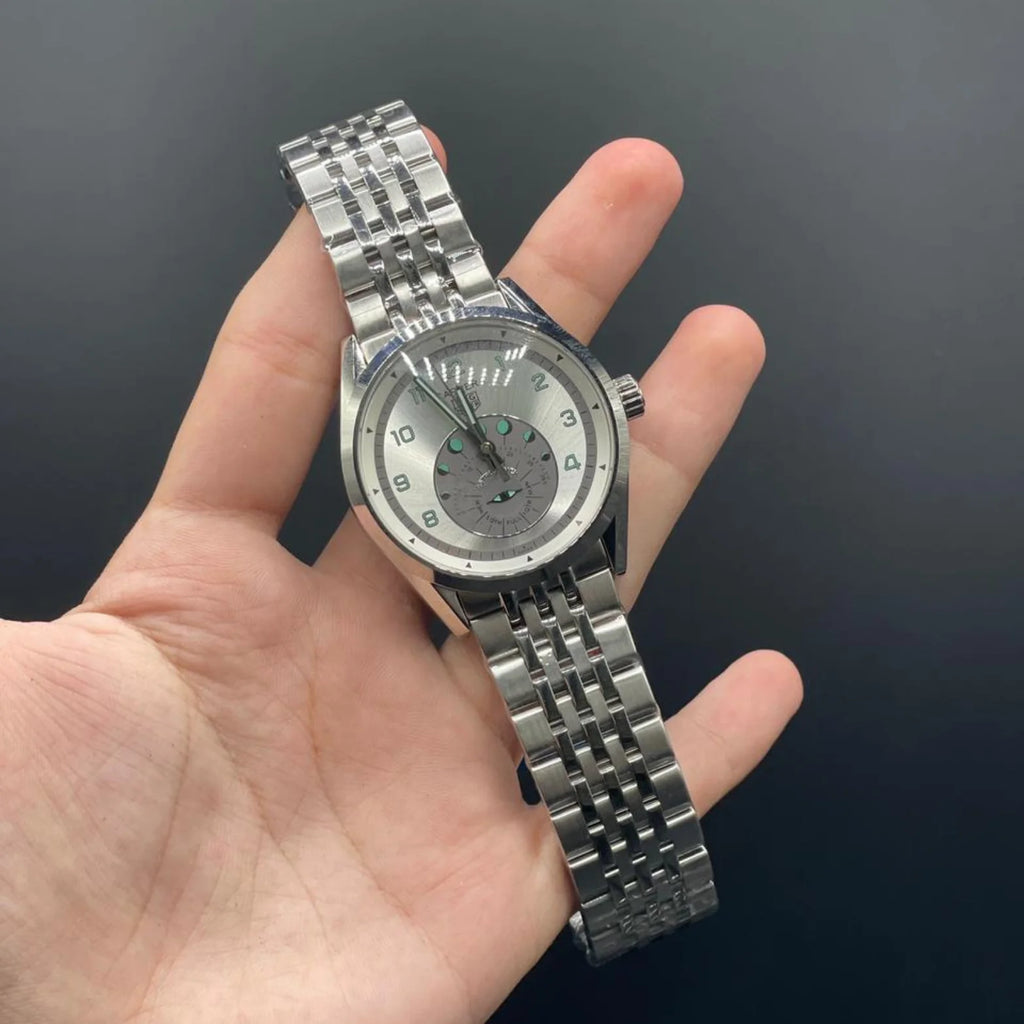 TAG Silver Chain With White Dial Carrera Astronomer Watch