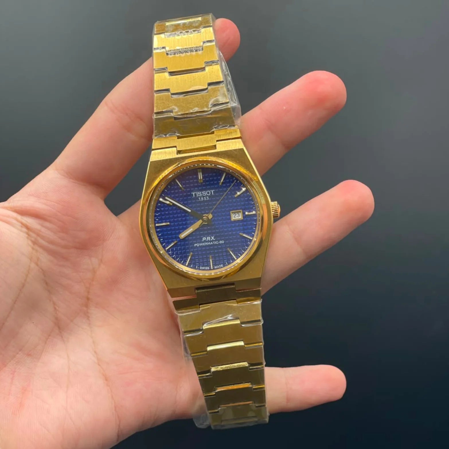 TT Golden Chain With Blue Dial Quartz Watch