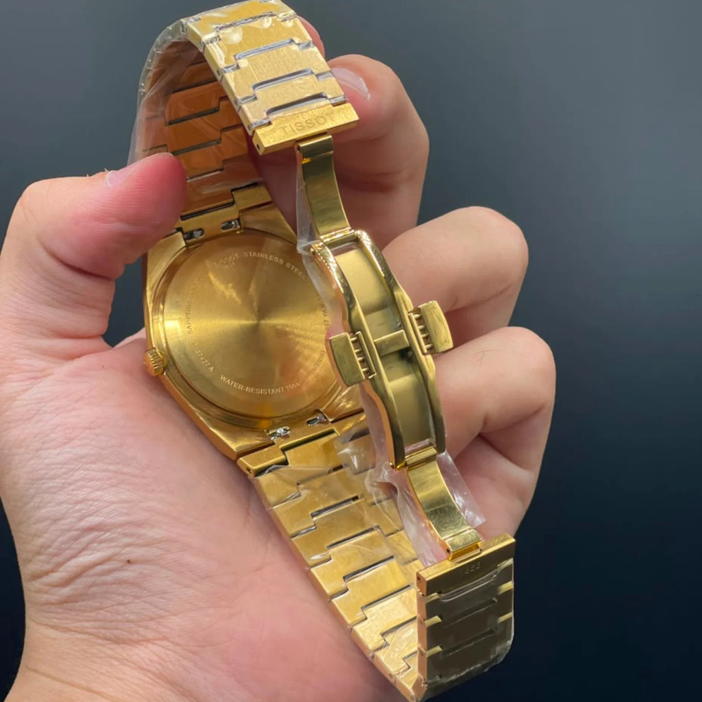 TT Golden Chain With Blue Dial Quartz Watch