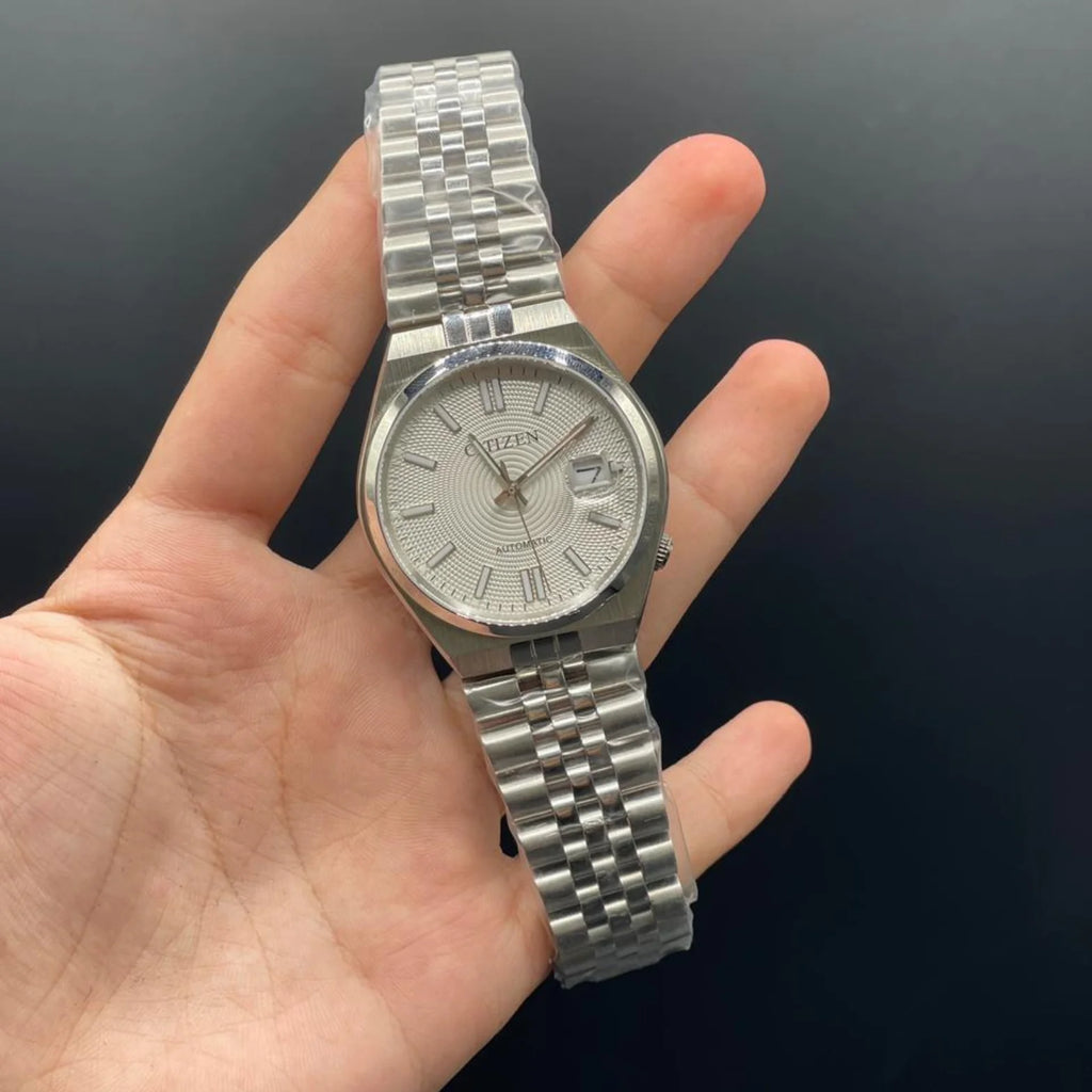 CTZ Silver Chain With White Dial Automatic Watch