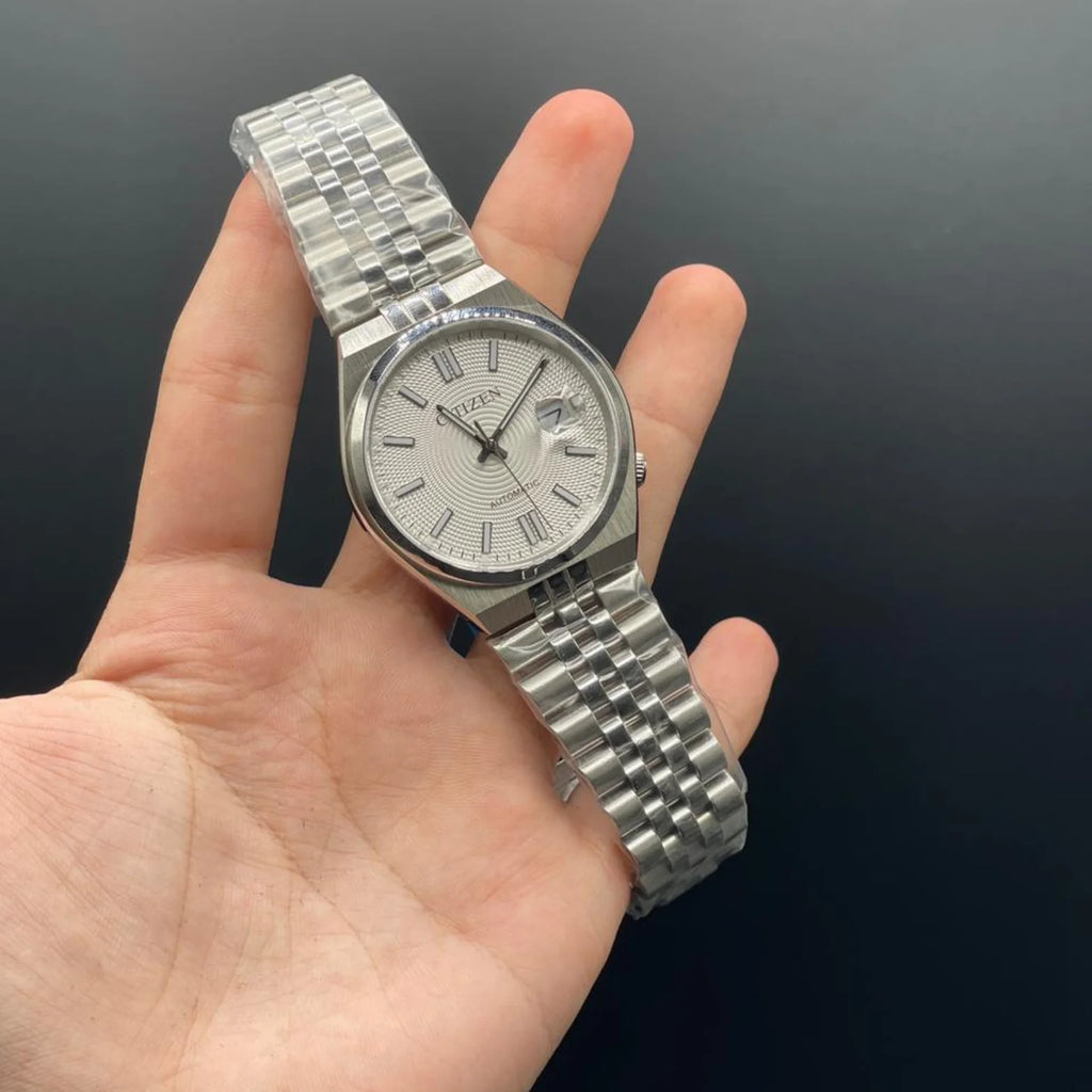 CTZ Silver Chain With White Dial Automatic Watch