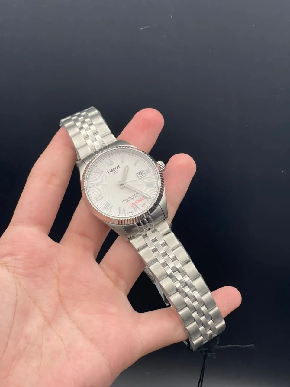 TT Silver Chain With White Dial Automatic Watch