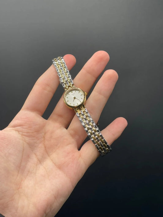 TT Rose Gold Chain With White Dial Quartz Watch