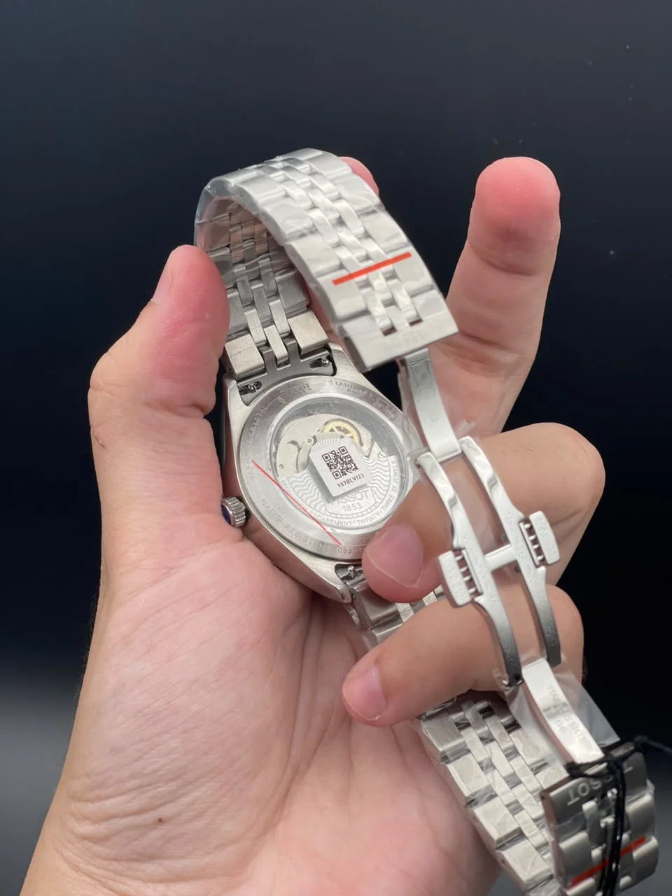 TT Silver Chain With Black Dial Automatic Watch
