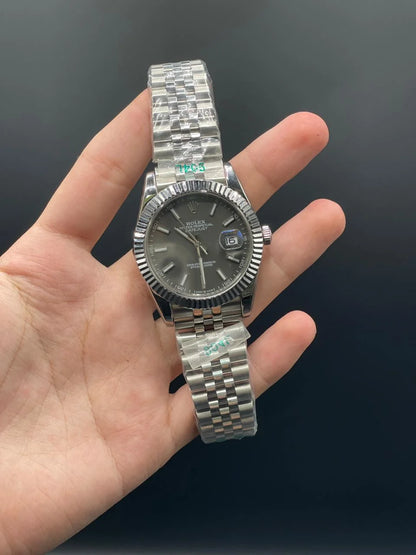 RLX Silver Jubilee Chain With Gray Dial And Index Hour Markers, Automatic Watch