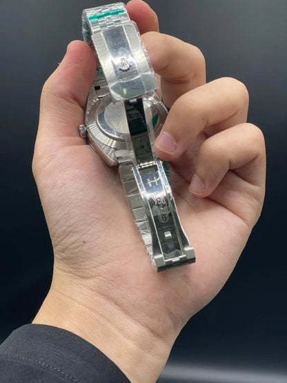 RLX Silver Jubilee Chain With Gray Dial And Index Hour Markers, Automatic Watch