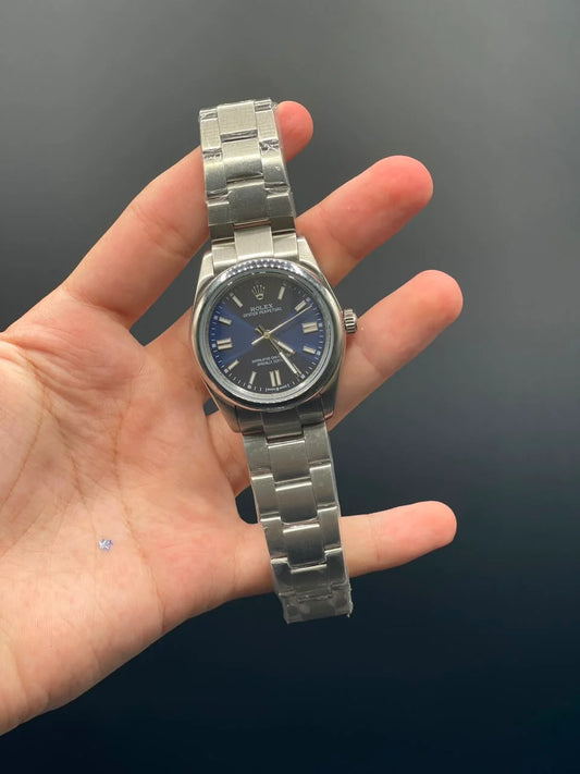 RLX Silver Oyster Chain With Blue Dial Automatic Watch