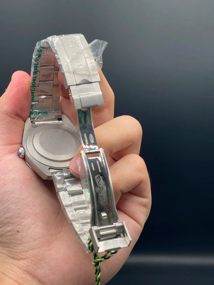 RLX Silver Oyster Chain With Black Dial Automatic Watch