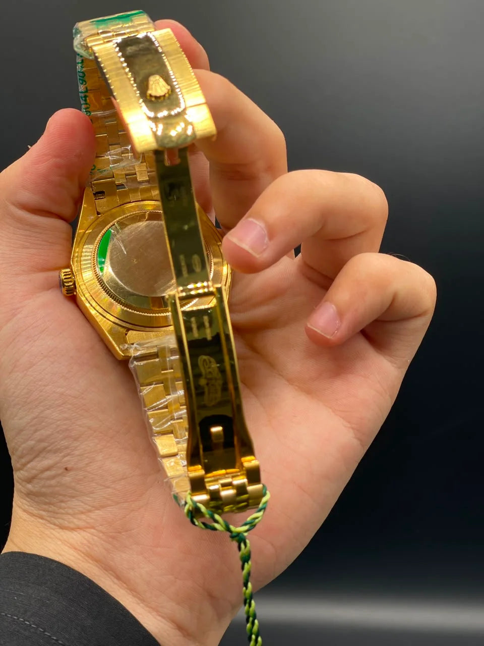 RLX Golden Jubilee Chain With Golden Dial Sky-Dweller Style Automatic Watch