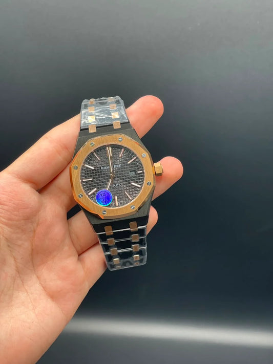 AP Black And Golden Chain With Black Dial And Golden Bezel Automatic Watch