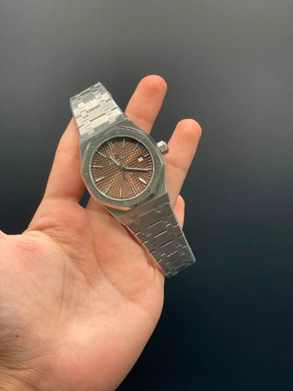 AP Silver Chain With Brown Dial Automatic Watch