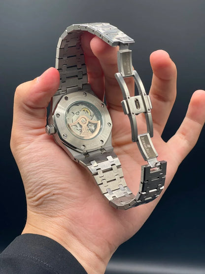 AP Silver Chain With White Dial Automatic Watch