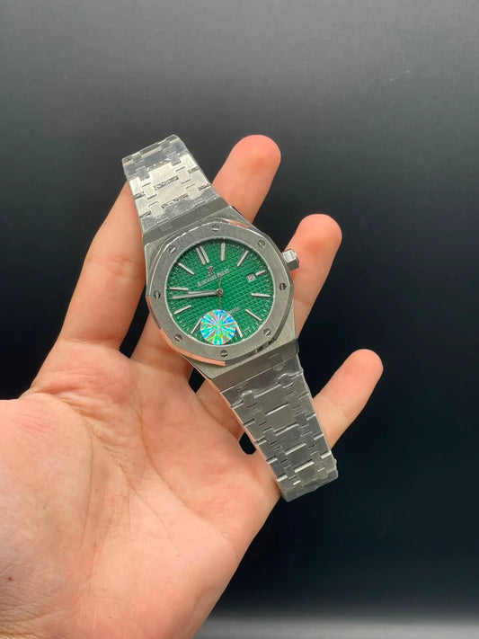 AP Silver Chain With Green Dial Automatic Watch