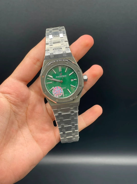 AP Silver Chain With Green Dial Automatic Watch