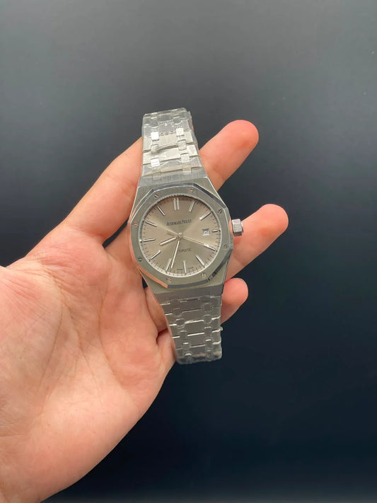 AP Silver Chain With Plain Gray Dial Automatic Watch
