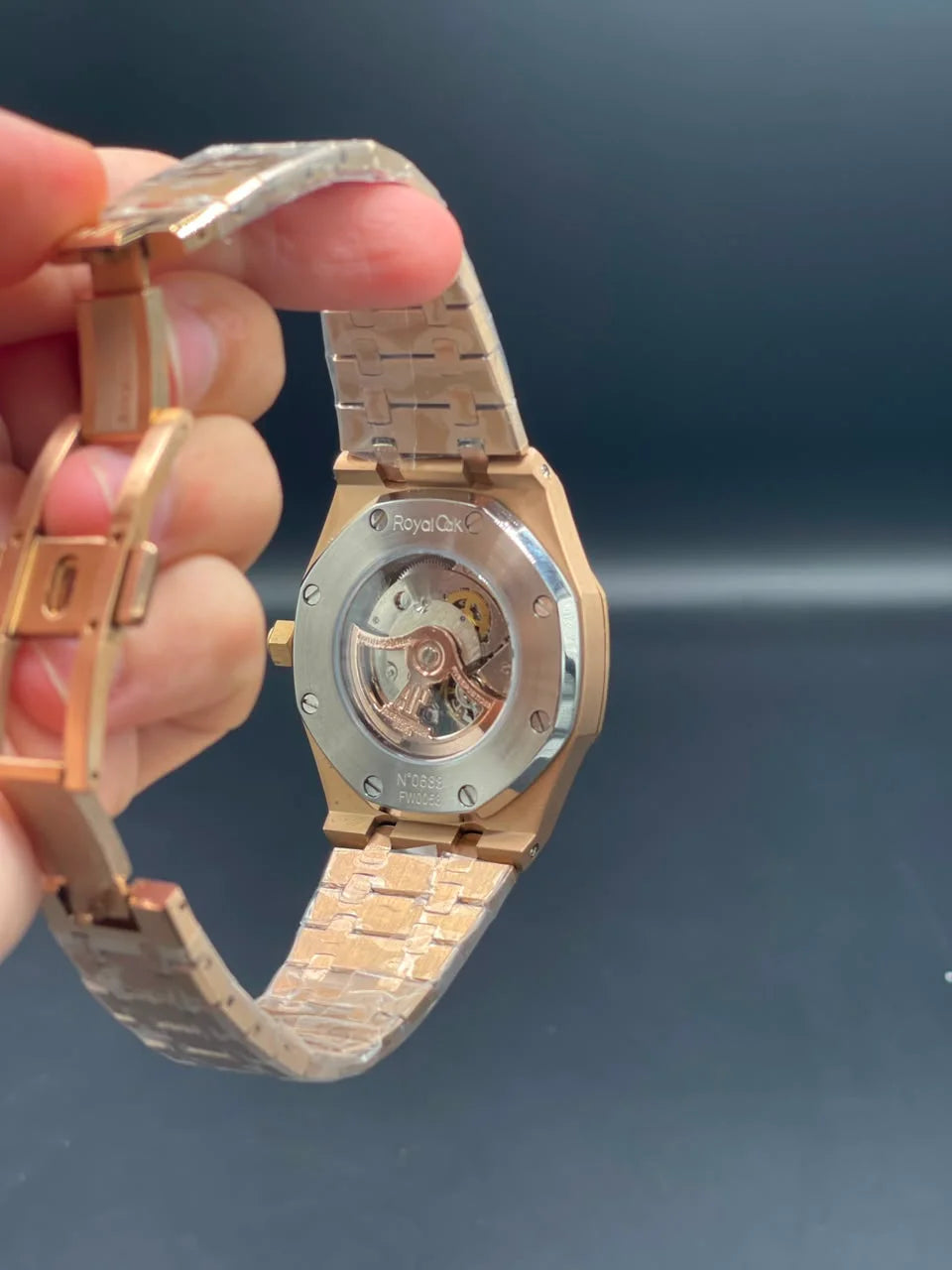 AP Rose Gold Chain With White Dial Automatic Watch