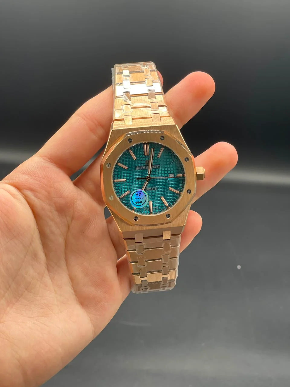 AP Rose Gold Chain With Turquoise Dial Automatic Watch
