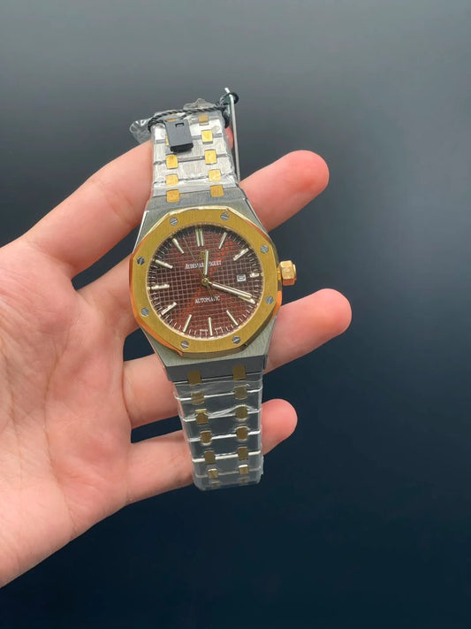 AP Two Tone Chain With Red Dial Automatic Watch