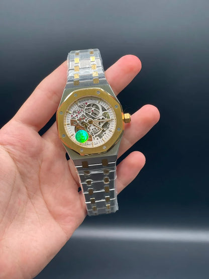 AP Two Tone Chain With White Dial And Golden Bezel Automatic Watch