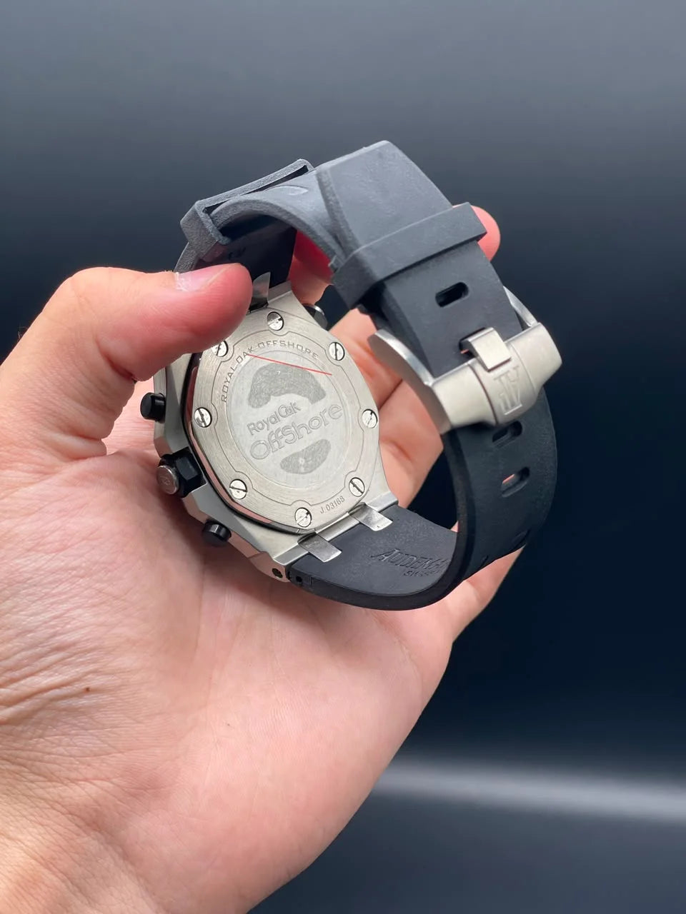 AP Black Rubber Strap With Black Chronograph Dial Offshore Automatic Watch